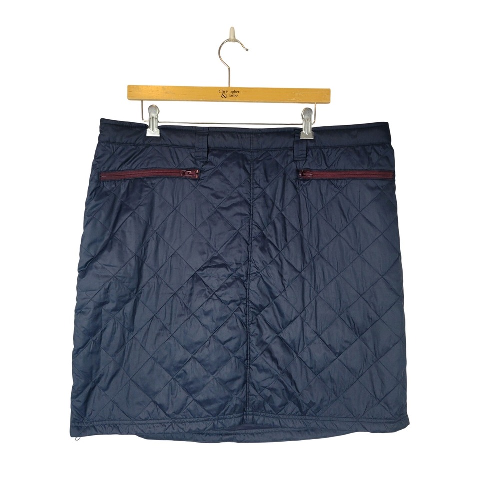 Duluth Trading Company P.S.I. Packable Quilted Skirt Navy Blue Size Extra Large